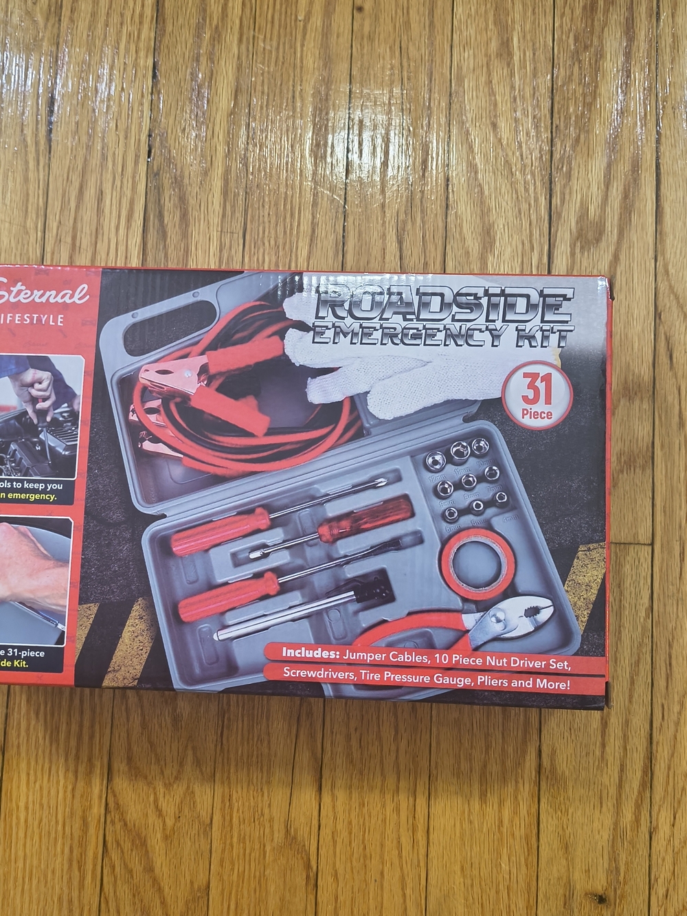 Roadside Emergency Kit 31-Piece with Red Accents
